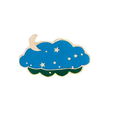 China Custom Cute Enamel Zinc Alloy Pin Metal Plating Christmas Clouds Pin Badge for sale