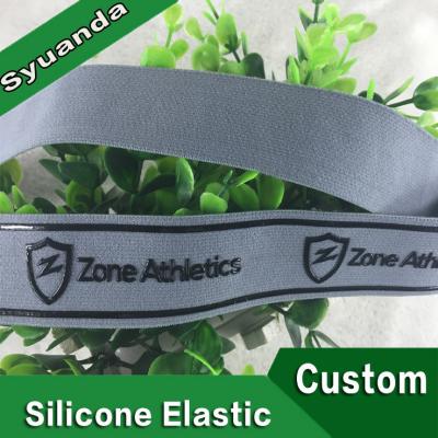 China Durable Anti Slip Nylon Belt Elastic Silicone Logo Tape For Clothes for sale