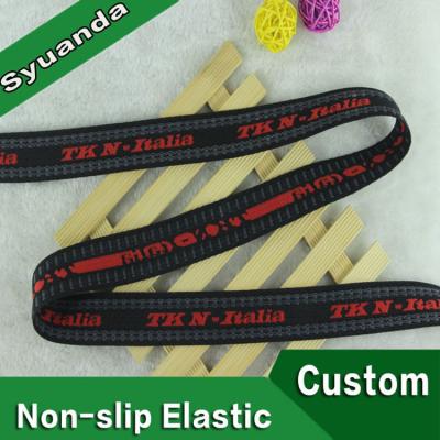 China Sustainable 2cm Non-slip Rubber Printing Woven Elastic Underwear Band For Bra for sale