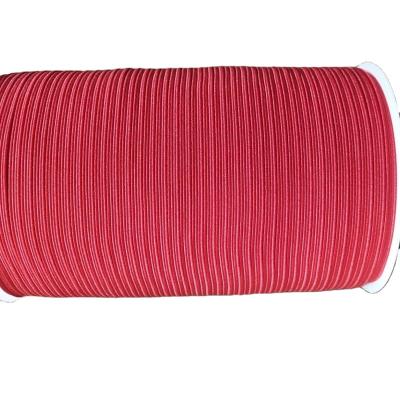 China Factory Sustainable Wholesale 4 Mm Red Flat Knitted Braided Elastic Band For Underwear for sale