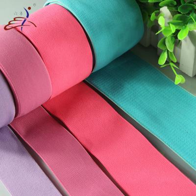 China Sustainable Newly Woven Polyester Colored Custom Elastic Webbing Strap Band for sale