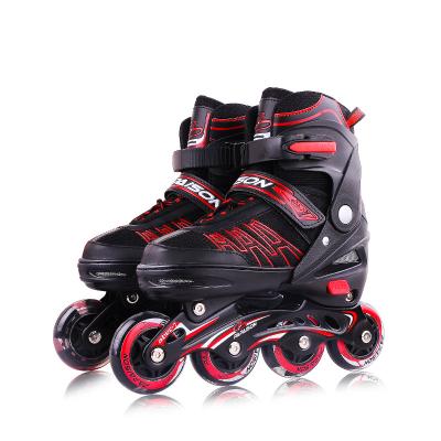 China Hot Selling Kids and Teenager Amazon 80mm PU Wheels Skates 4 Ruedas Built-in Roller Skates for sale