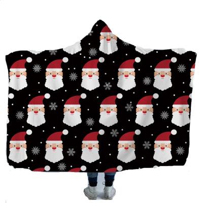 China Anti-Static Christmas Arctic Velvet Thickened Double-Layer Hooded Blanket Cloak Blanket for sale