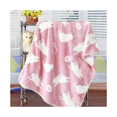 China High Quality Air Conditioning Anti-static Coral Velvet Flannel Netting Cartoon Blanket Baby Blanket for sale