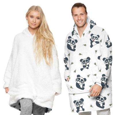 China Australia main supplier anti-static hot sale oversized huge pocket prints wearable sherpa hoodie cover for sale