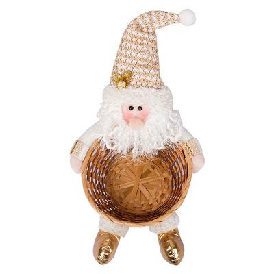 China Christmast Ornament Santa Snowman Doll Candy Storage Basket Christmas Party Decor for sale