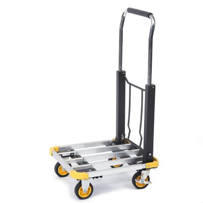 China Aluminum Folding Tools Mesh Platform Hand Push Trolley For Warehouse for sale