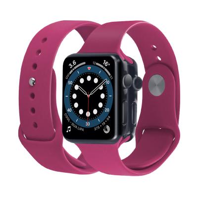 China Apple Watch iwatch Universal Silicone Strap Dual Strap Soft And Adjustable Silicone Stylish And Light Weight Stra Buckle for sale