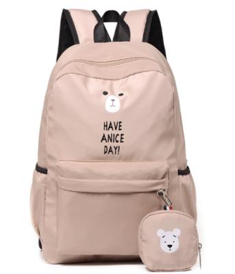 China Waterproof Casual All Match Female College Student Style Pink Print Backpack Student School Bag Women Backpack for sale