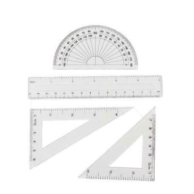 China School Office Stationery LULAND Student Math Geometry Ruler Squares Triangle Protrac Ruler for sale