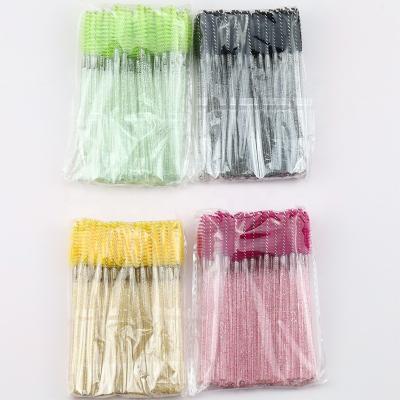 China All New Hot Style Lash Brush Short Bling Mini Cute Lash Brush High Quality 50pcs/pack Low MOQ for sale