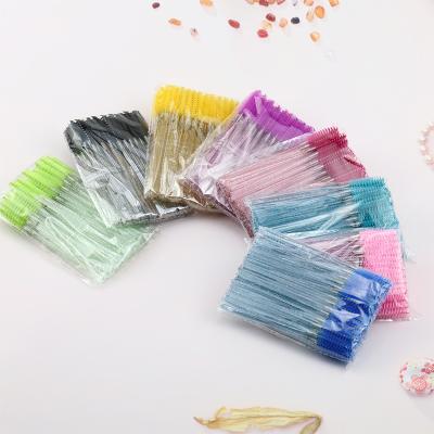 China Each of 2021 Hot Selling Small Lash Brush New Style Eyelash Brush Short Brushes 50pcs/pack Wholesale for sale