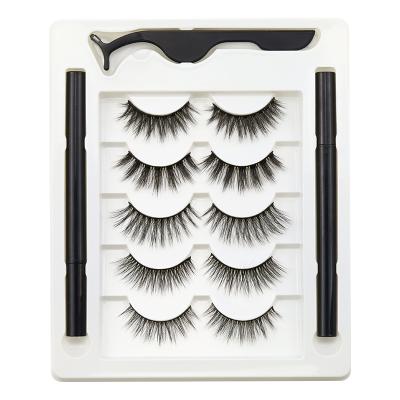 China Natural/Dramatic/Classic Magnetic Private Label 100% Real 3D Mink Lashes Packaging Box EMEDA False Eyelashes Magnet With Magnetic Eyelashes Eyeliner for sale