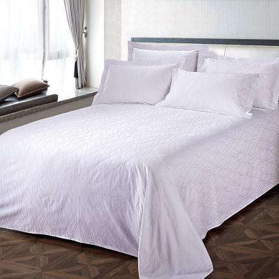 China 100 Cotton Sateen Jacquard Fabric Water Ripple Bed Sheet 5 Star Hotels Shrink-Resistant for sale