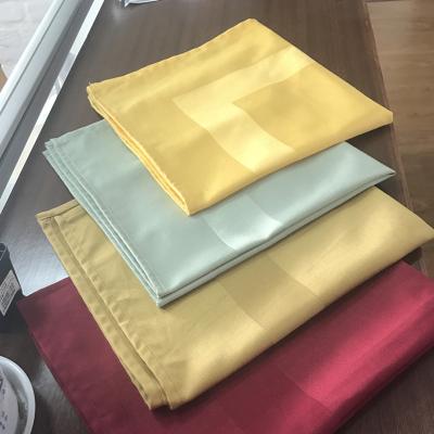 China Recycle White Satin Stripe Cotton Towel Linen Towel 55cm*55cm Solid Color 100% for sale