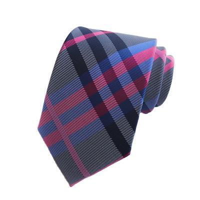 China Soft Touch Fashion Navy Pink Paisley Plaid Stripe Design Novelty Feeling Royal Blue Ties for sale