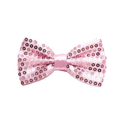 China Amazon Brand Dynastyle OEM Fashion Eco-friendly Polyester Woven Plain Dyed Sequin Boys Bow Ties For Wedding Party Celebration for sale