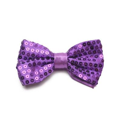 China Amazon Brand Dynastyle Fashion Eco-friendly Custom Polyester Woven Plain Dyed Beaded Sequin Self Tie Bow Tie For Boys for sale