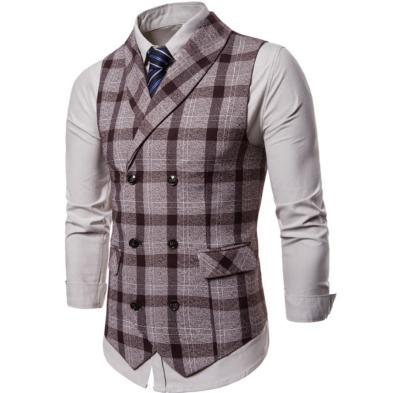 China Fashion Vest Anti-Shrink School Uniform Checked Designer Pattern TR Suit Cross Vest for sale