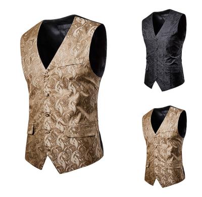 China Jacquard Woven Vest Mens Fashion Designer Waistcoats Anti Shrink for sale