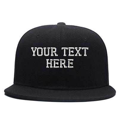 China breathable & Mens Womens Waterproof Custom Your Own Customized Hip Hop Logo Team Personalized Embroidered Print Plain Flat Brim Baseball Snapback Hats Cap for sale