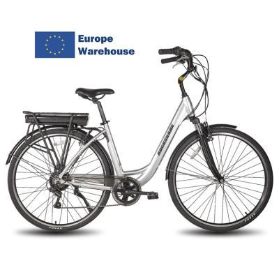 China Aluminum alloy JOYKIE Europe warehouse Dutch e bike 700C 250w black silver ladies help city bike electric bicycle for women for sale