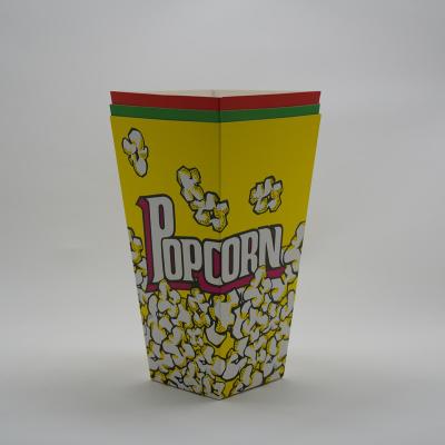 China China Wholesale Disposable Kraft Paper Whiteboard Disposable Popcorn Popcorn Takeout Custom Box for sale