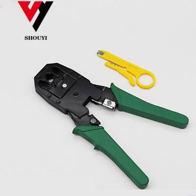 China Multi Function Network Clamp Crimping Tool RJ45 Coaxial Cable Stripper for sale