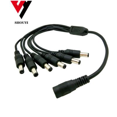 China 12V power line camera powr cable 12vDC power distribution cable dc cable 1to 6 cable for sale