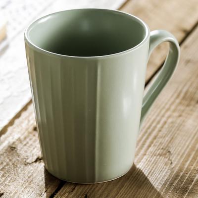 China High Quality Nordic Viable Stripe Design Christmas Mug Cup Porcelain Milk Mug for sale