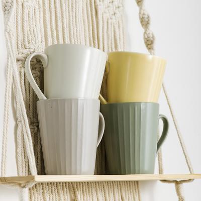 China Manufacture Viable Wholesales Bar Design 350ml Outdoor Ceramic Cup Mug Gift Set for sale