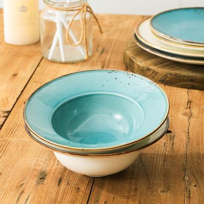 China Wholesale Viable Manufacture 8 Inch Soup Dinner Dish Porcelain Ceramic Deep Soup Salad Bowl for sale