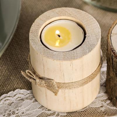 China Bulk wood high quality new products white single candle holder the wooden candle holder for sale for sale