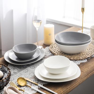 China Wholesale Minimalist Sustainable Home Style Ceramic Lunch Dinner Hotel Dinnerware Sets for sale