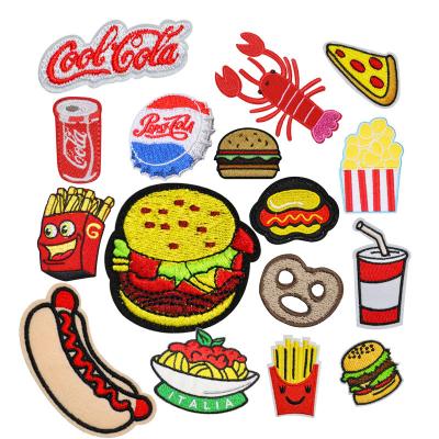 China Other Embroidered Cola Food Patches Embroidered Fabric Patches Sewable Embroidered Patches for sale