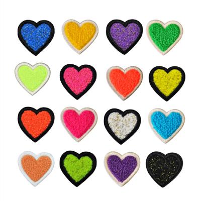 China Other New Plush 2022 Heart Embroidered Towel Patch DIY Embroidery Patch for sale