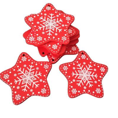 China Europe Christmas Tree Decorations Wooden Hanging Ornaments Wooden Christmas Pendant Crafts Household Supplies 50PCS for sale