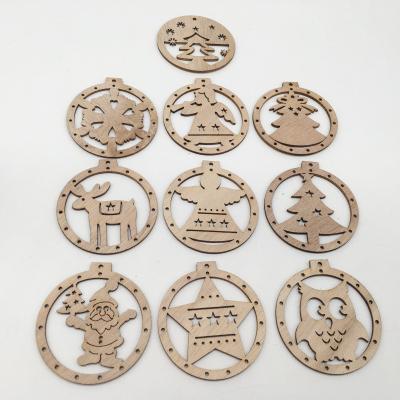 China Nordic Europe Wooden Craft Vintage Diy Christmas Pendants For Christmas Tree Parties Decorations 10pcs/bag for sale