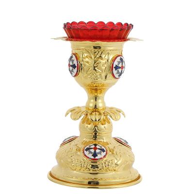 China Other Gold Orthodox Candle Holder Religious Christian Catholic Church Decoration Supplies for sale