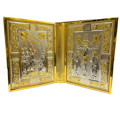 China Other 21*15*3.5CM Gospel Cover Holy Book For Church Blessing Cover Two Color Metallic Book Cover for sale