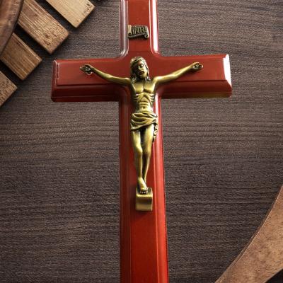 China Other Ox Wross St Benedict Exorcism Alloy Crucifixion Eastern Orthod Solid Wood Relic Pendant Catholic Solid for sale