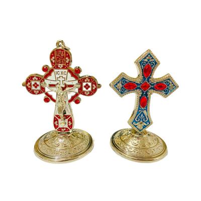 China Other Jesus Cross With Base Catholic Decoration Orthodox Church Cross Orthodox Cross Open Car Base High Quality for sale