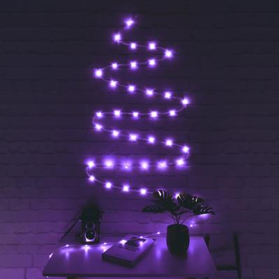 China LED Neon Mini Copper Wire Lights Christmas Vintage RGB Led Rope Lights String Music Pendant Light Outdoor Changing for sale