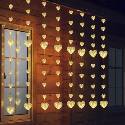 China Commercial Use LED Icicle String Love Fairy Heart Led Curtain Light Icicle Christmas Lights for sale