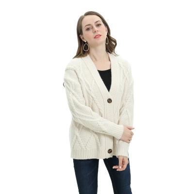 China 2021 New Fashion Anti-wrinkle High Quality Button Loose Sweater Set Dress Elegant Long Sleeve Knitted Ladies Women Cardigan Sweater for sale