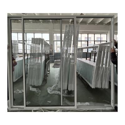 China Lightweight White Aluminium Double Sliding Doors Sound Insulation for sale