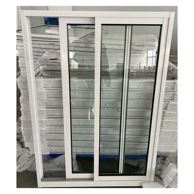 China Aluminum Double Glass Sliding Window White Frame European Style for sale