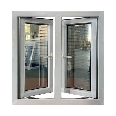 China Pvc / Upvc Double Glazed Glass Casement Window With Fly Screen European Style for sale