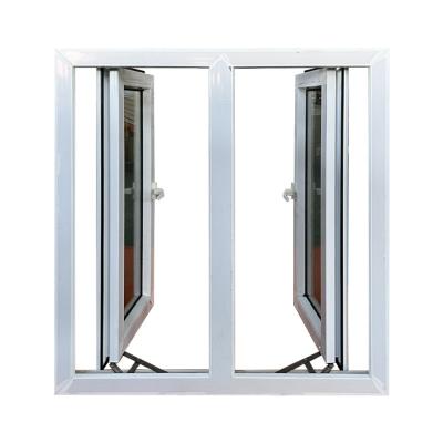 China Wind Proof Casement Glass Windows PVC Hurricane Resistant Windows for sale