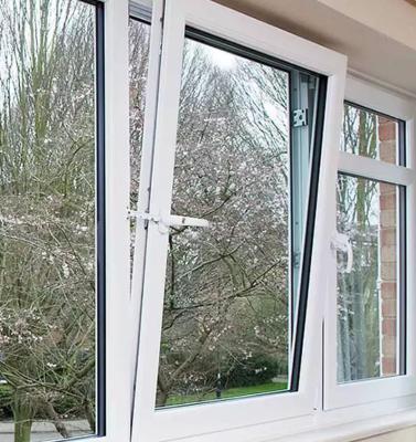 China Weißes UPVC/PVC-Tilt-and-Turn-Fenster Doppelverglasung mit Moskitonetz zu verkaufen